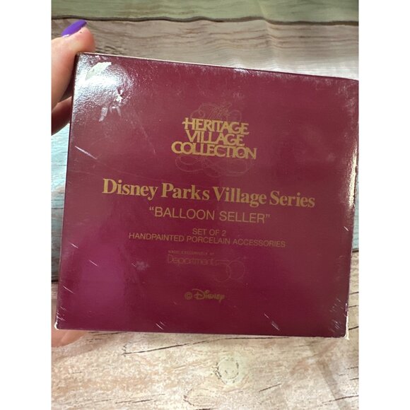 Disney Parks Village Series Balloon Seller Set of 2 Handpainted Porcelain - Picture 4 of 4